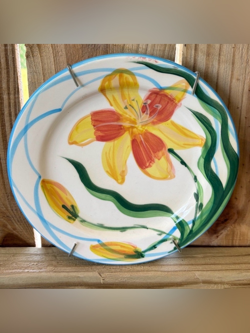 Gail Pittman Hand Painted Plate Eudora Welty House Delta Wedding Daylily 2005